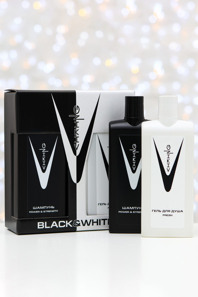

3920906- Подарочный набор «Black & White» шампунь и гель для душа